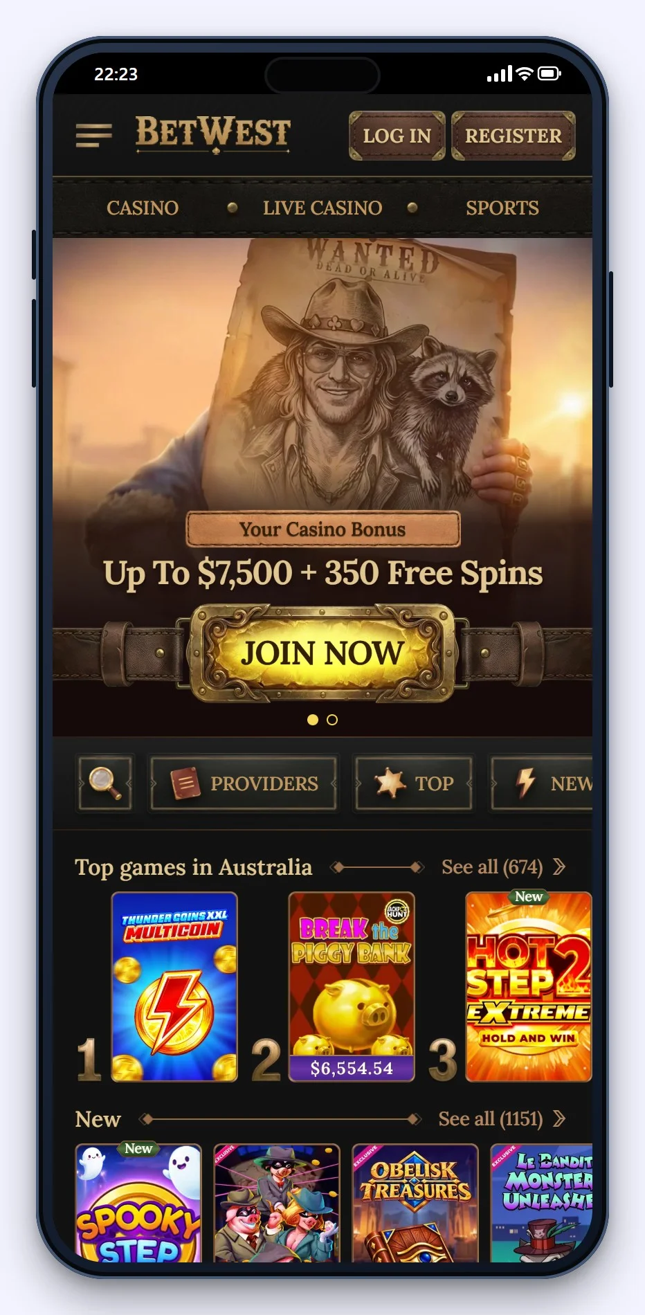 BetWest on a phone, one of the sports betting curacao on this page