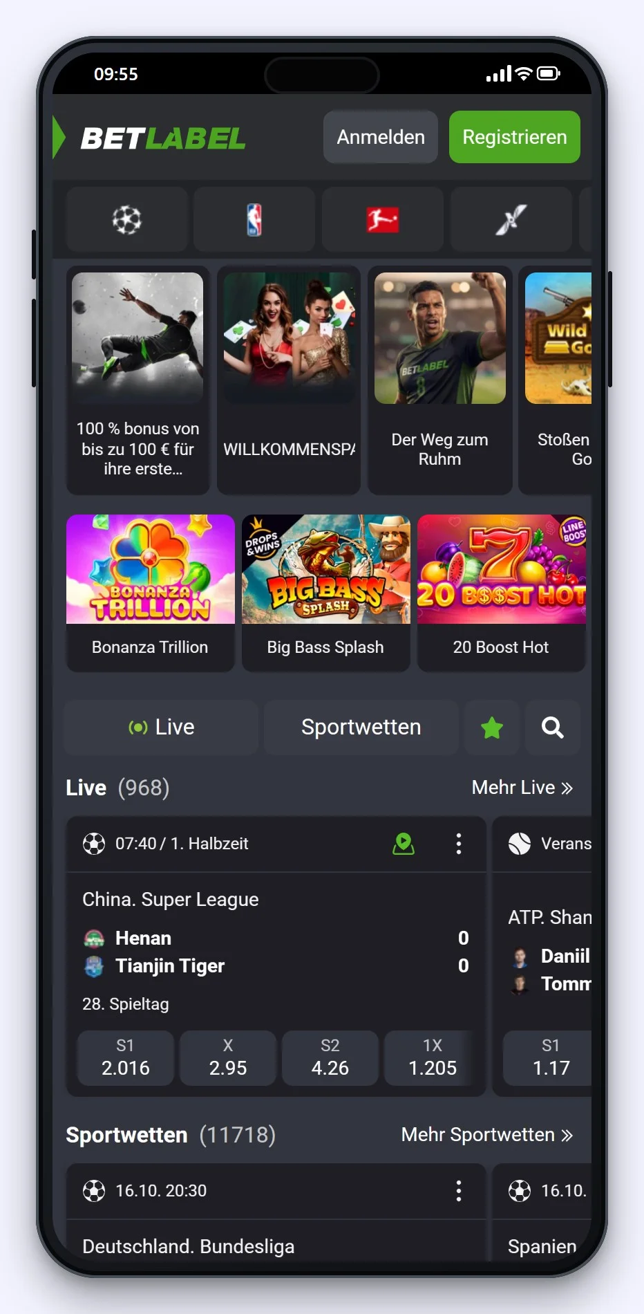 BetLabel auf dem Smartphone aus unserem Vergleich wettanbieter curacao