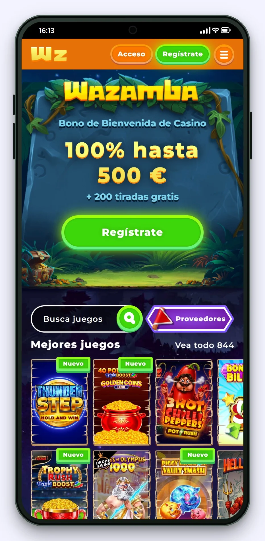 casinos licencia curazao: la página principal del casino Wazamba