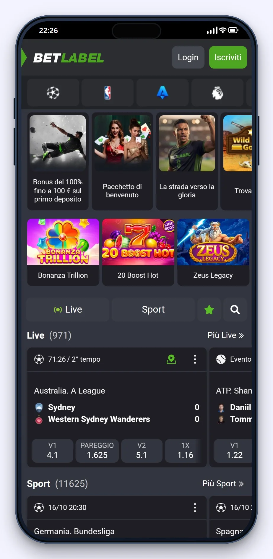 BetLabel da smartphone, uno dei bookmaker curacao di questa pagina