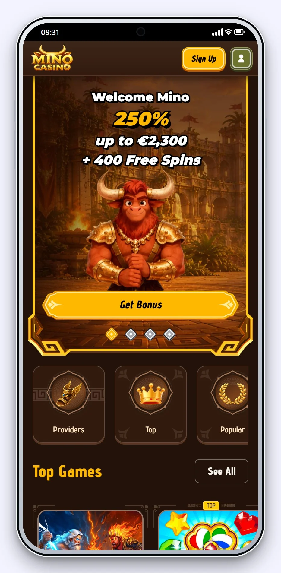 curacao casino: de homepage van casino Mino Casino