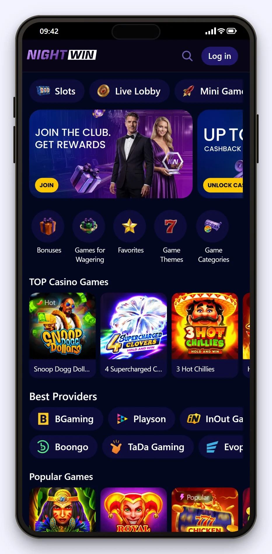 the NightWin mobile site from our curacao betting sites comparison