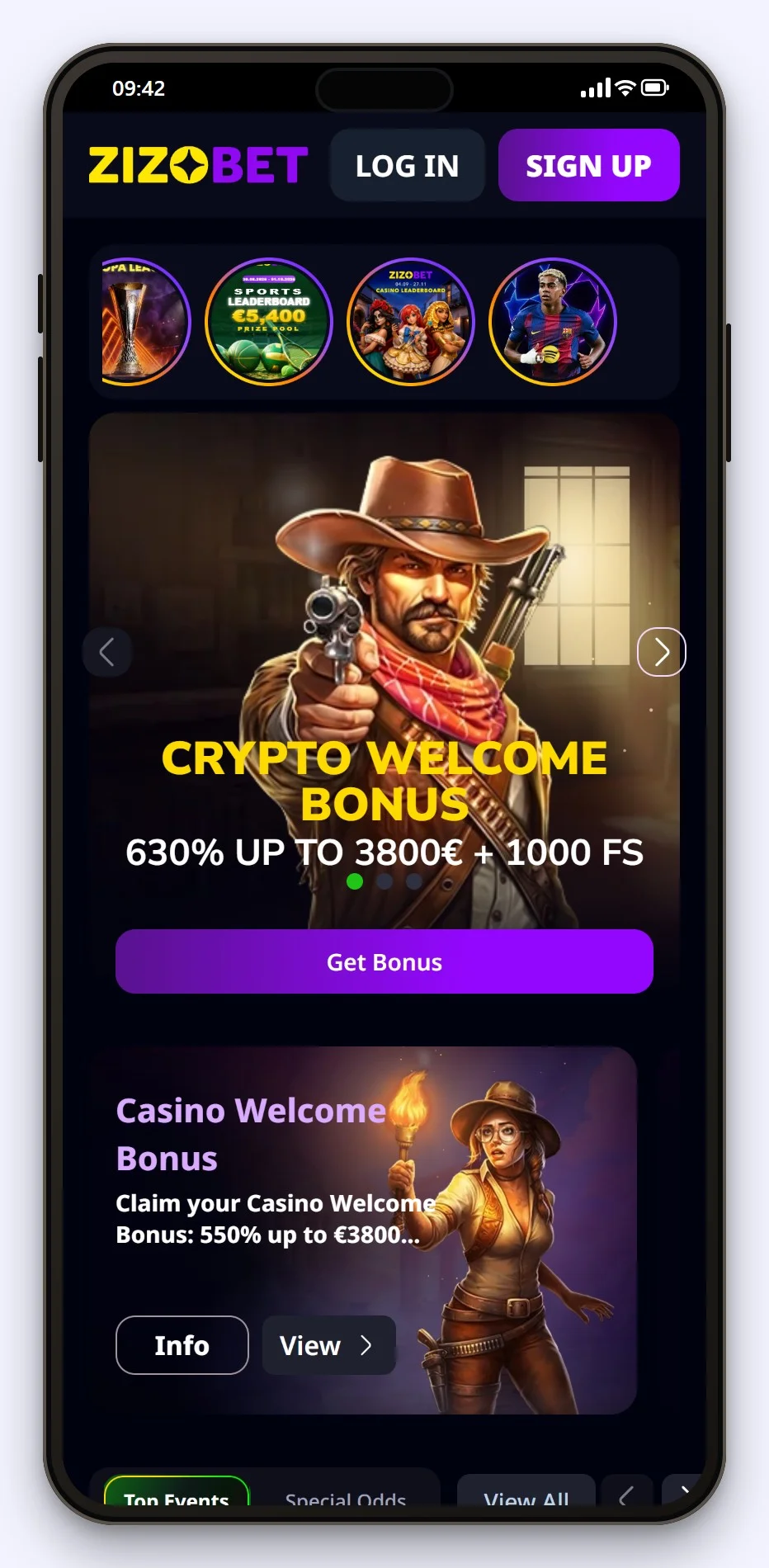 non gamstop curacao casino sites: the Zizobet casino lobby